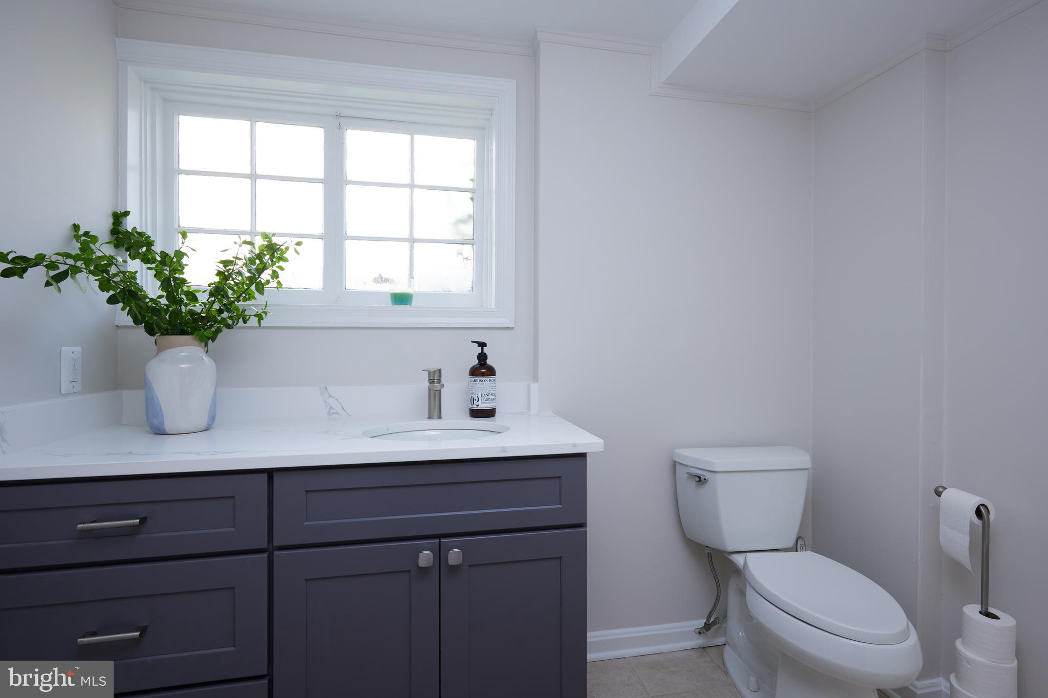 9604 Old Spring Road Kensington, MD 20895 - Photo 51 of 80 a bathroom with a toilet a sink and mirror