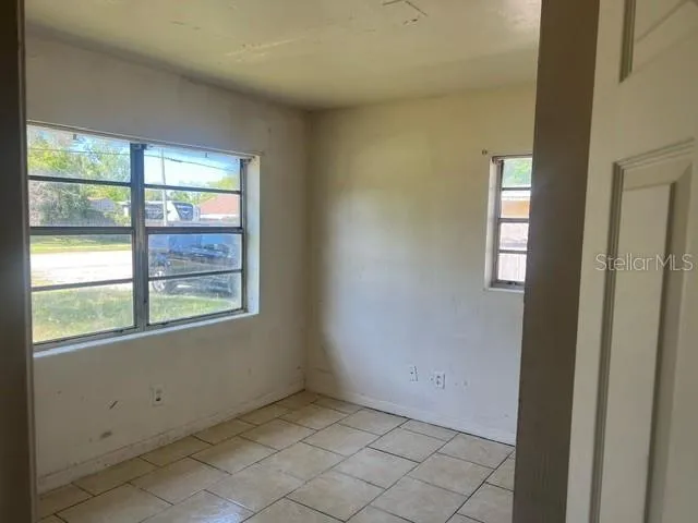 an empty room with a window