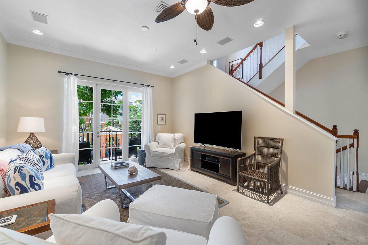 628 Renaissance Way Delray Beach, FL 33483 - Photo 5 of 31 Living Room with pation overlooking pool