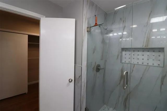 a bathroom with a shower