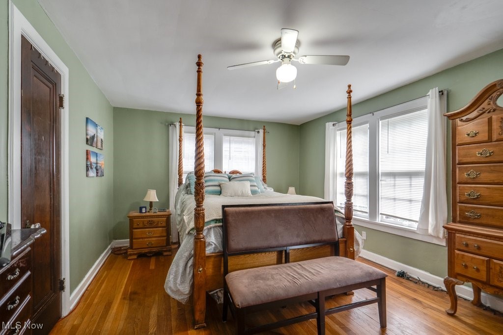 3709 Strandhill Road Shaker Heights, OH 44122 - Photo 15 of 25 Bedroom with ceiling fan, hardwood / wood-style flooring, and multiple windows