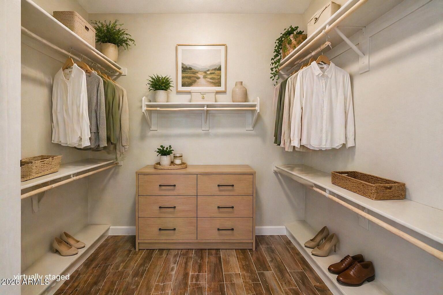 4777 South Fulton Ranch Boulevard, Unit 1123 Chandler, AZ 85248 - Photo 7 of 18 a view of a closet with wooden floor