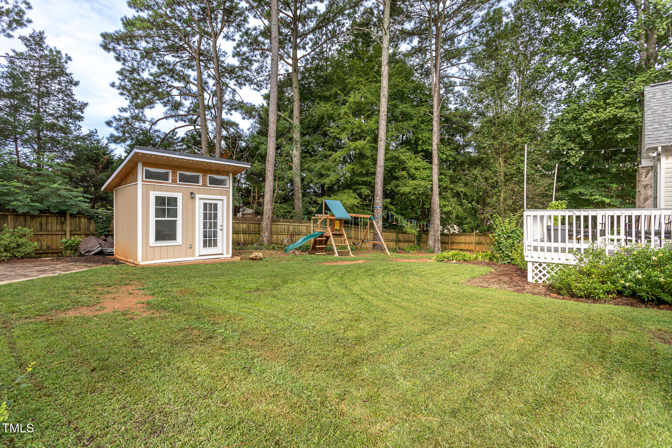 600 Middle Bridge Road Wake Forest, NC 27587 - Photo 29 of 39 back yard with view of shed and playset