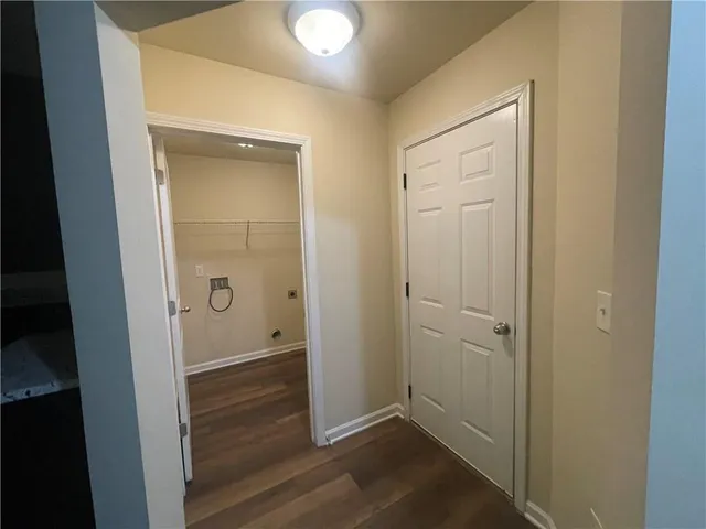 a view of small space with racks on the wall