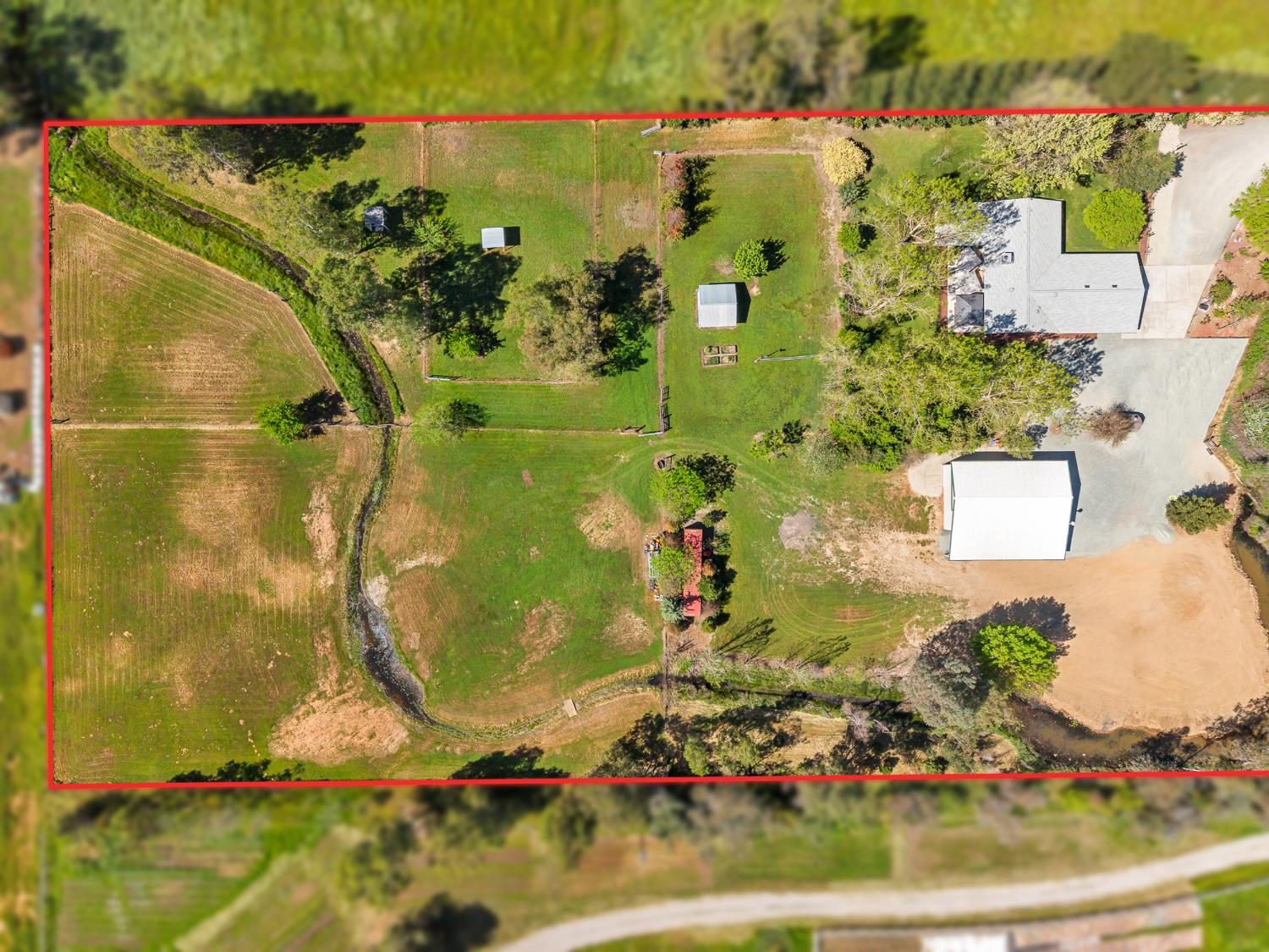 12354 Hobday Road Wilton, CA 95693 - Photo 20 of 77 aerial overview of property's location with property boundaries highlighted