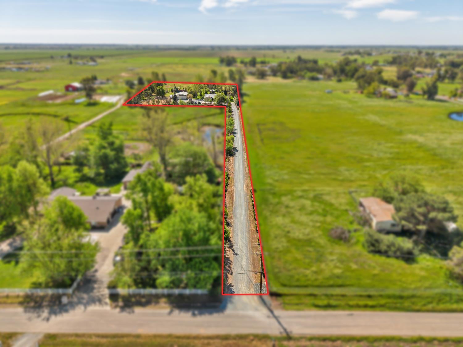 12354 Hobday Road Wilton, CA 95693 - Photo 21 of 77 aerial view of sparsely populated area with property boundaries highlighted