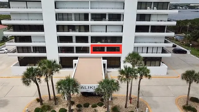 an aerial view of a residential building