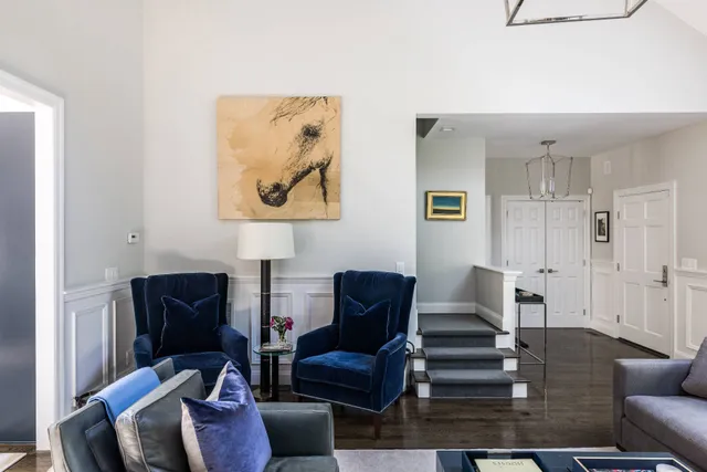 a living room with furniture and a couch