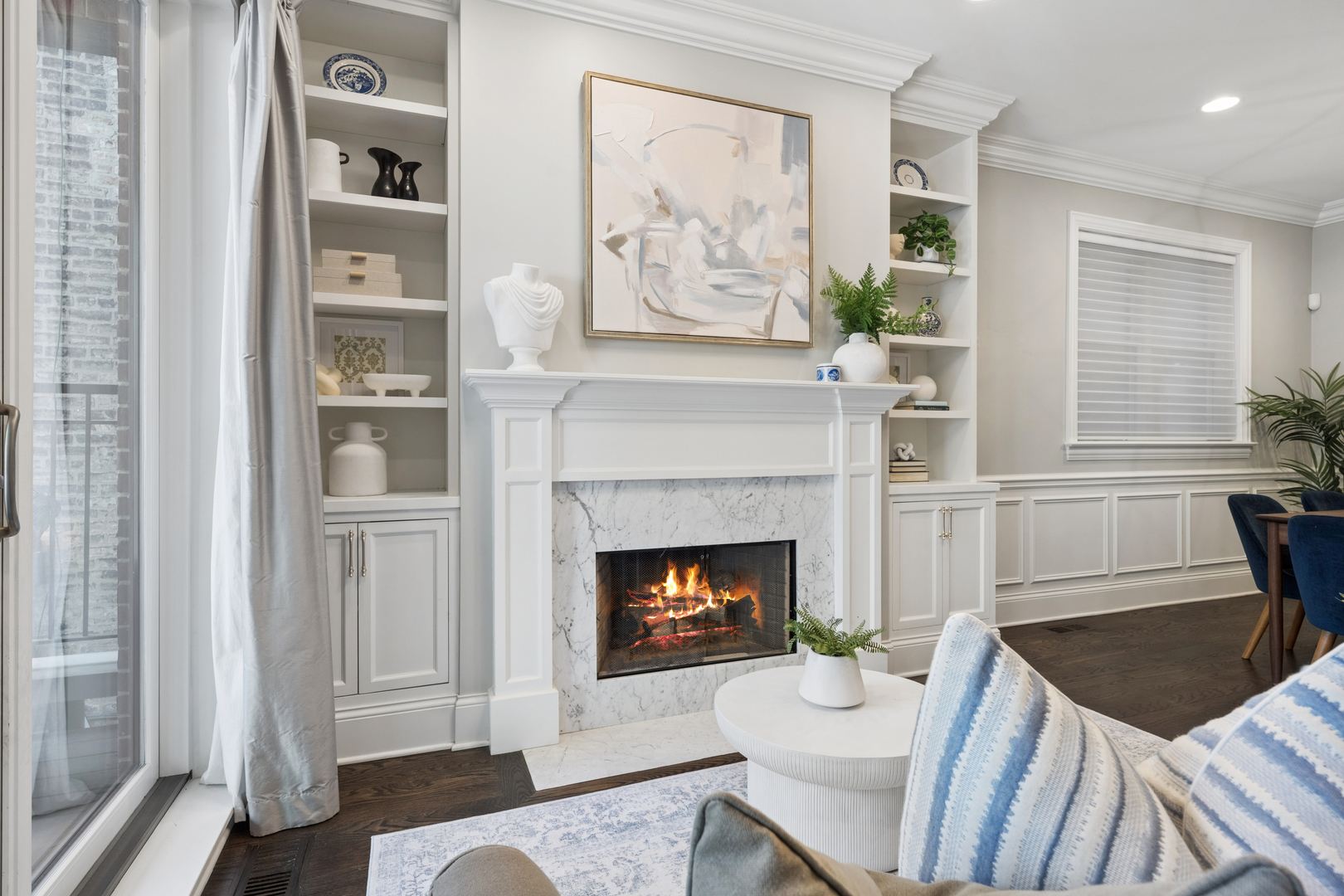 2740 North Seminary Avenue, Unit 1 Chicago, IL 60614 - Photo 41 of 46 a living room with furniture and a fireplace