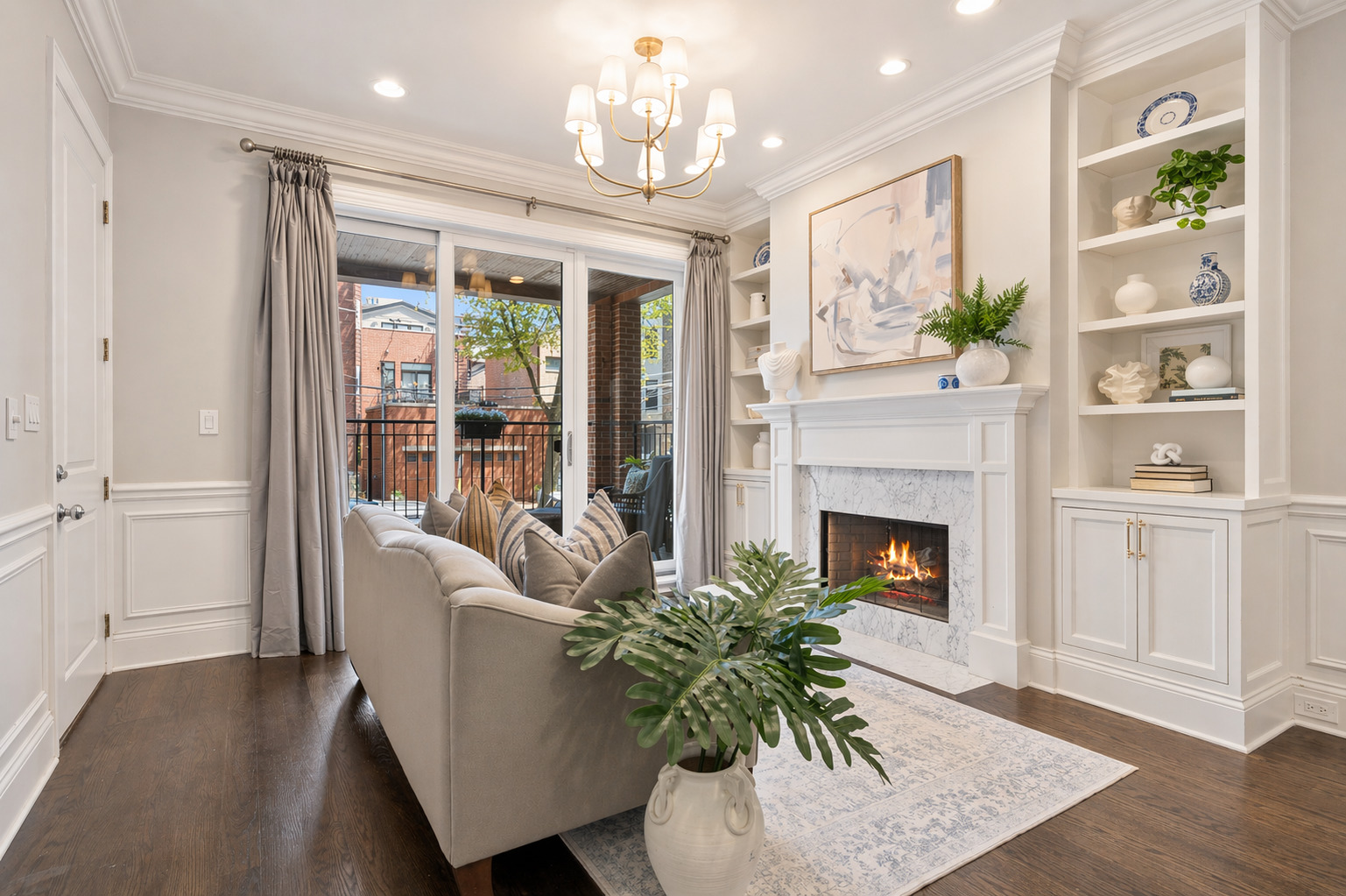 2740 North Seminary Avenue, Unit 1 Chicago, IL 60614 - Photo 5 of 46 a living room with furniture and a fireplace