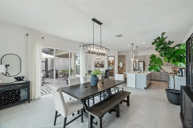 a view of a bedroom with furniture