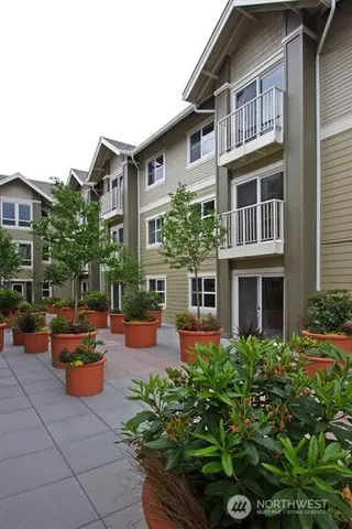a front view of a house with patio