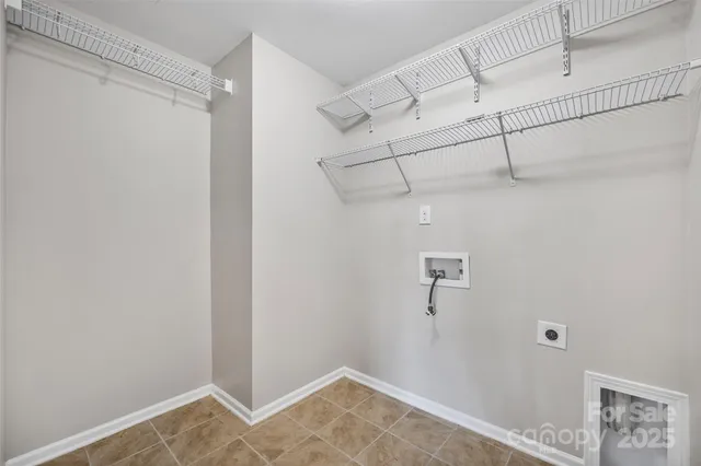 a view of a room with racks on the wall