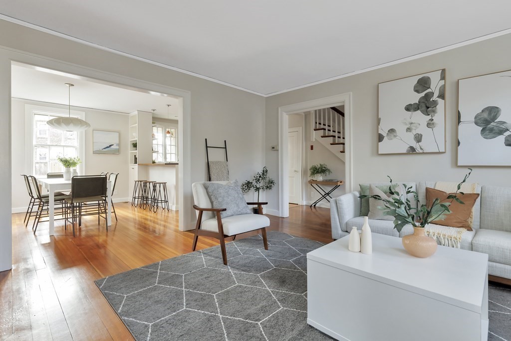 10 Shady Hill Square Cambridge, MA 02138 - Photo 4 of 37 a living room with furniture and wooden floor