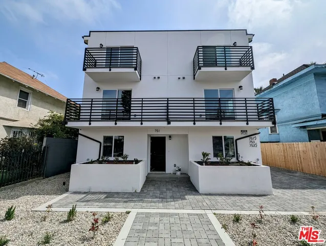 a view of a white building