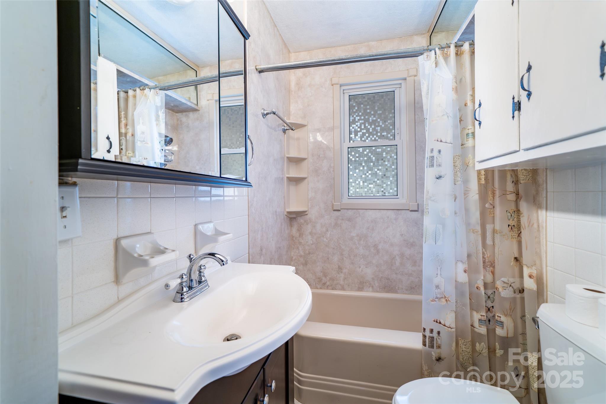 298 School Road East Asheville, NC 28803 - Photo 21 of 27 a bathroom with a sink a toilet and shower