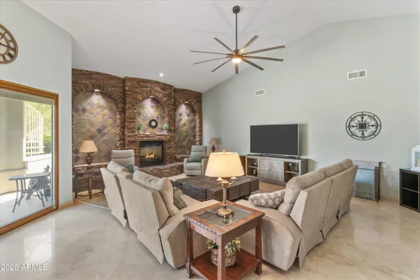 an aerial view of residential building with outdoor space