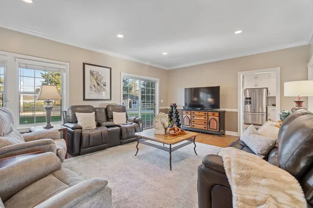 a view of a lake with houses