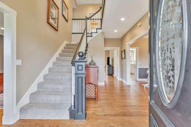 a view of a lake with beach