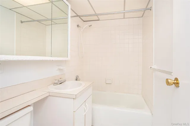 a bathroom with a sink a shower and a bathtub