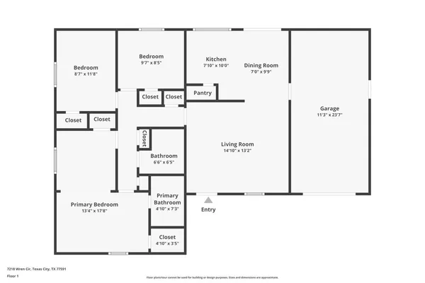 $1,570 | 7218 Wren Circle, Texas City, TX 77591