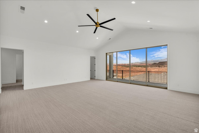 1620 Belayer Drive St. George, UT 84770 - Photo 27 of 51 Spacious interior room featuring a vaulted ceiling and recessed lighting