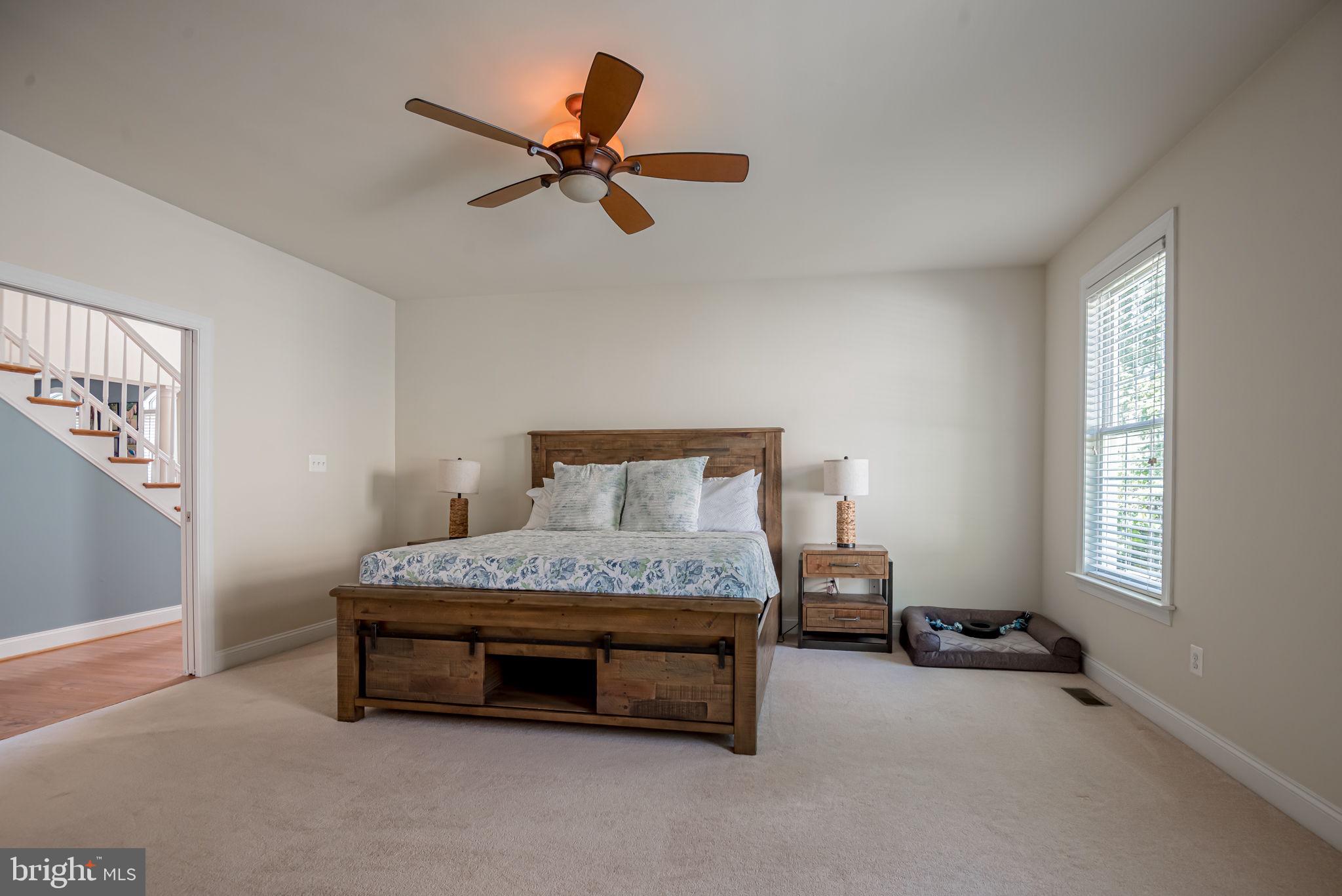 125 Cornwall Road Rehoboth Beach, DE 19971 - Photo 34 of 52 a bedroom with a bed and a ceiling fan