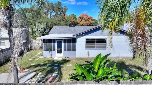a house view with a garden space