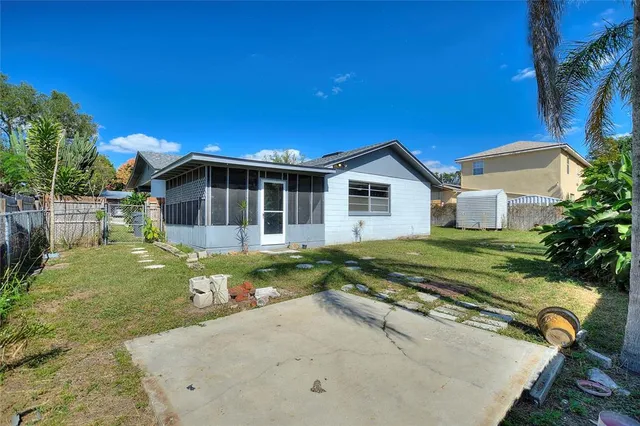 a big room with yard in front of it