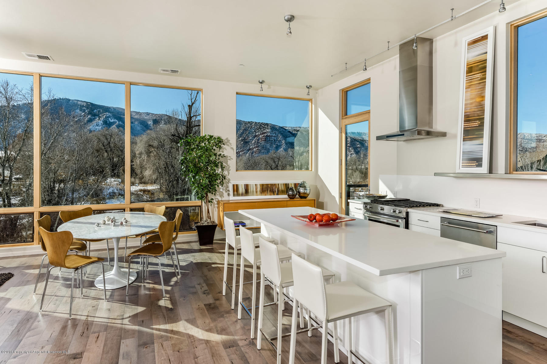 102 Evans Road, Unit 102 Basalt, CO 81621 - Photo 7 of 22 a view of a dining room with furniture window and outside view