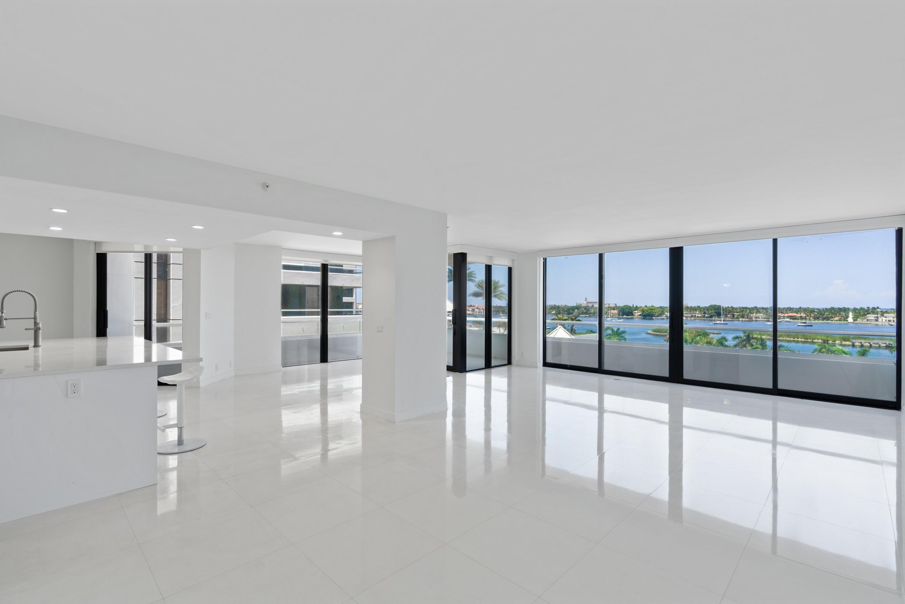 529 South Flagler Drive, Unit 6E West Palm Beach, FL 33401 - Photo 19 of 24 a view of a living room hardwood floor and a large window
