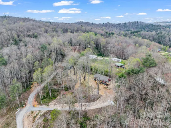 an aerial view of mountain with outdoor space