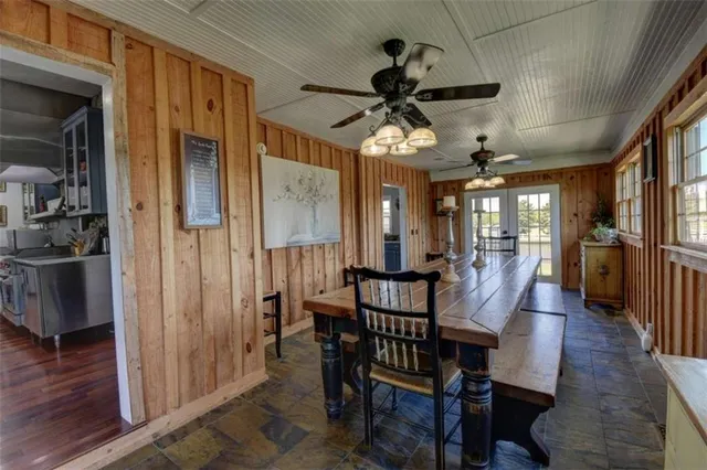 a view of entryway with wooden floor