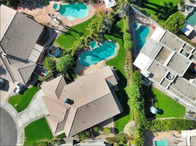 an aerial view of a house