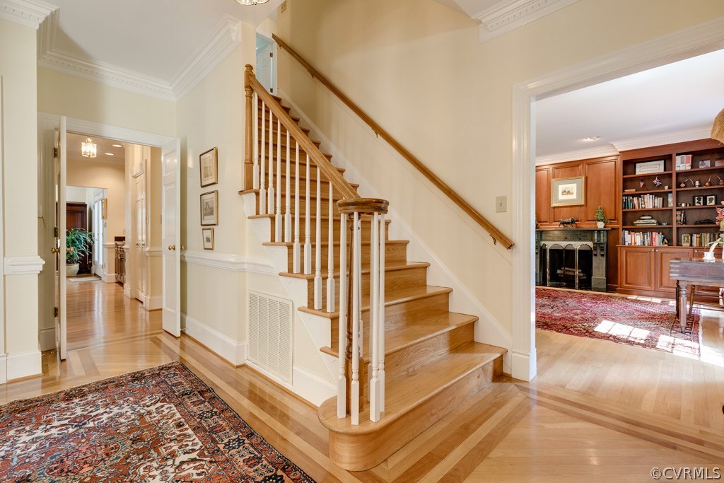 304 Hill Point Road Richmond, VA 23238 - Photo 3 of 50 Entrance Hall with views to the Living Room/Librar
