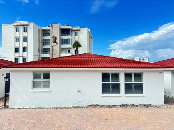 a front view of a building