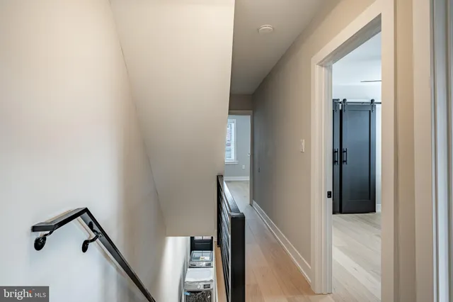 a view of a hallway with entryway