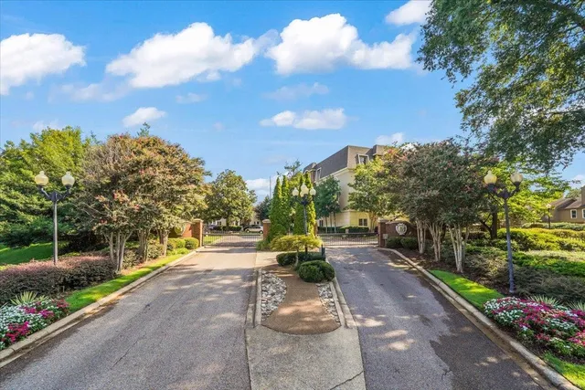 a park view with a garden
