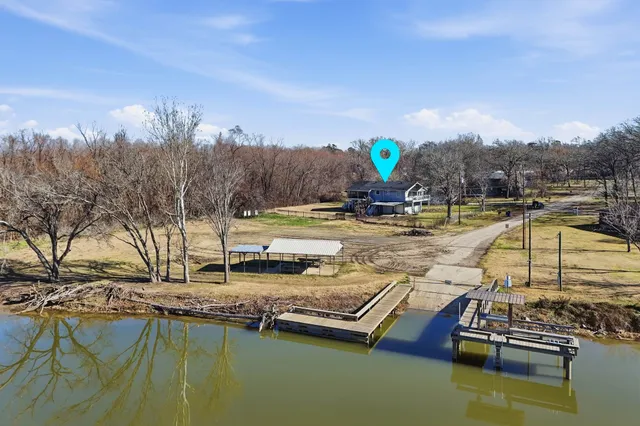a view of a lake with a mountain