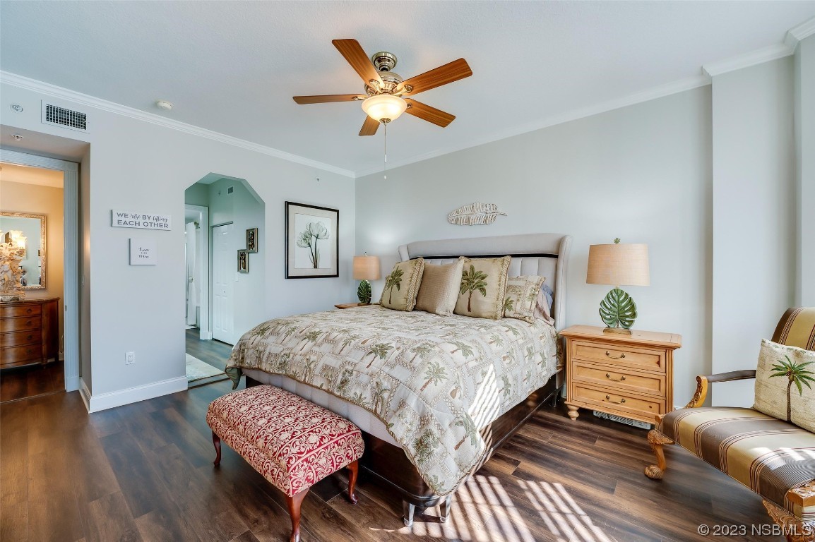 4620 Riverwalk Village Court, Unit 7206 Ponce Inlet, FL 32127 - Photo 12 of 48 a bedroom with a bed and a dresser