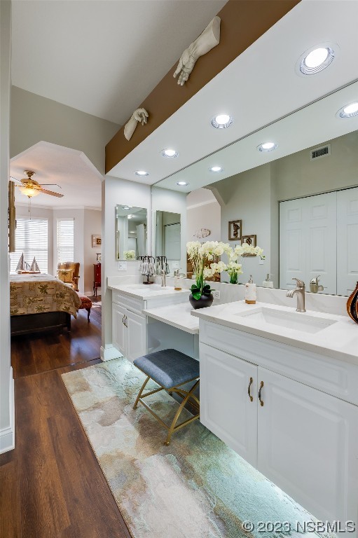 4620 Riverwalk Village Court, Unit 7206 Ponce Inlet, FL 32127 - Photo 15 of 48 a en suite bathroom with sink mirror and view