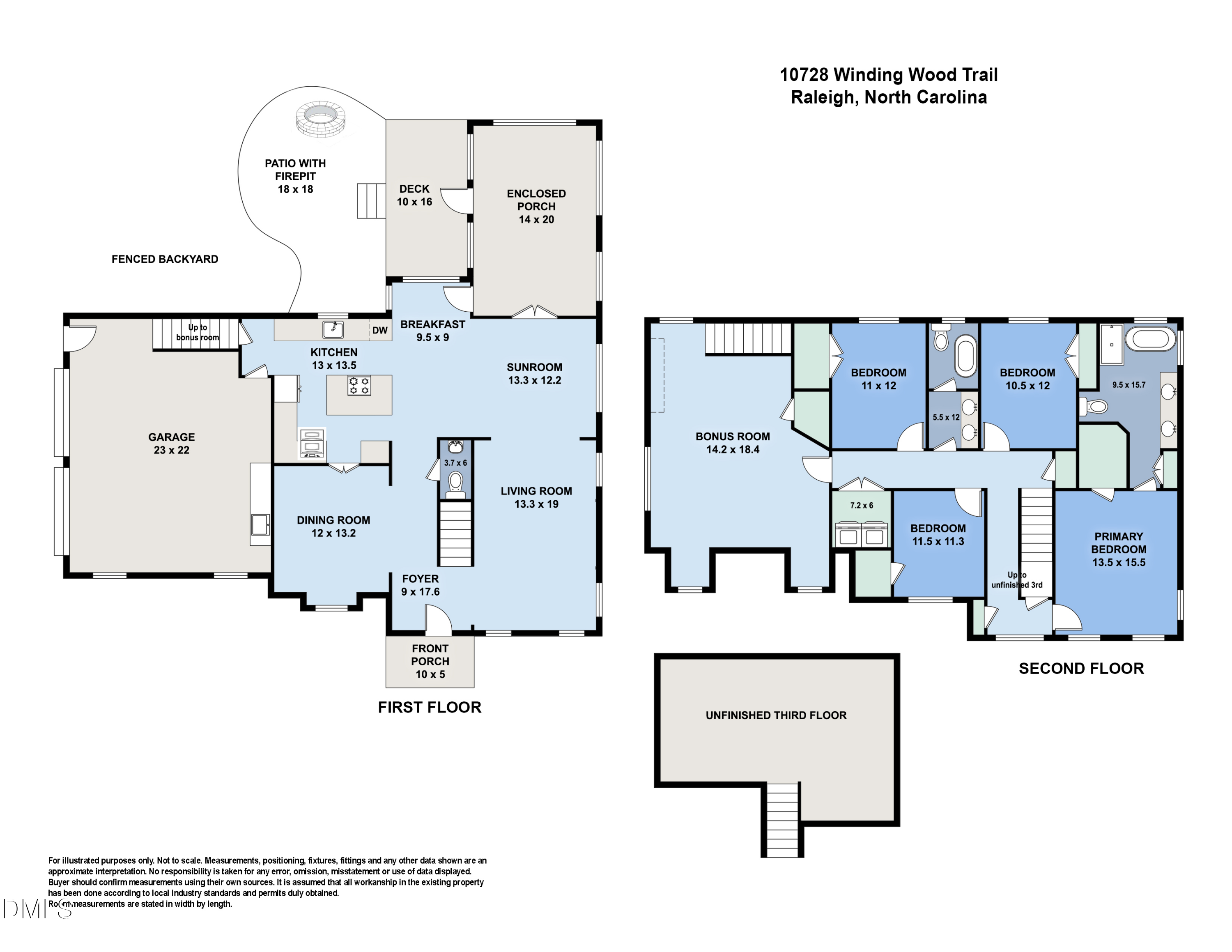 10728 Winding Wood Trail Raleigh, NC 27613 - Photo 54 of 54 a picture of a floor plan