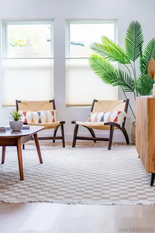 a living room with furniture