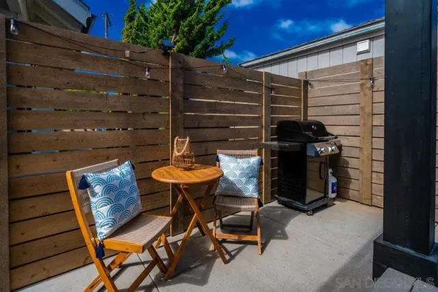 a view of balcony with chair
