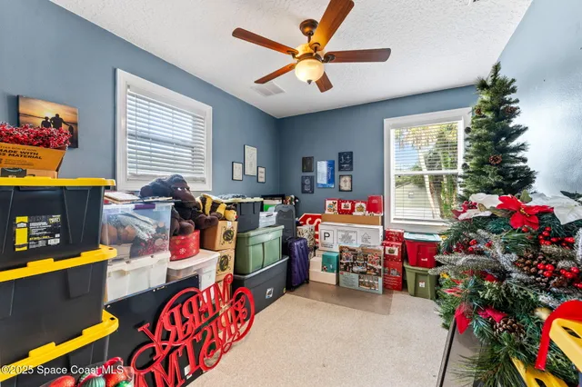 a view of a garden with an outdoor space