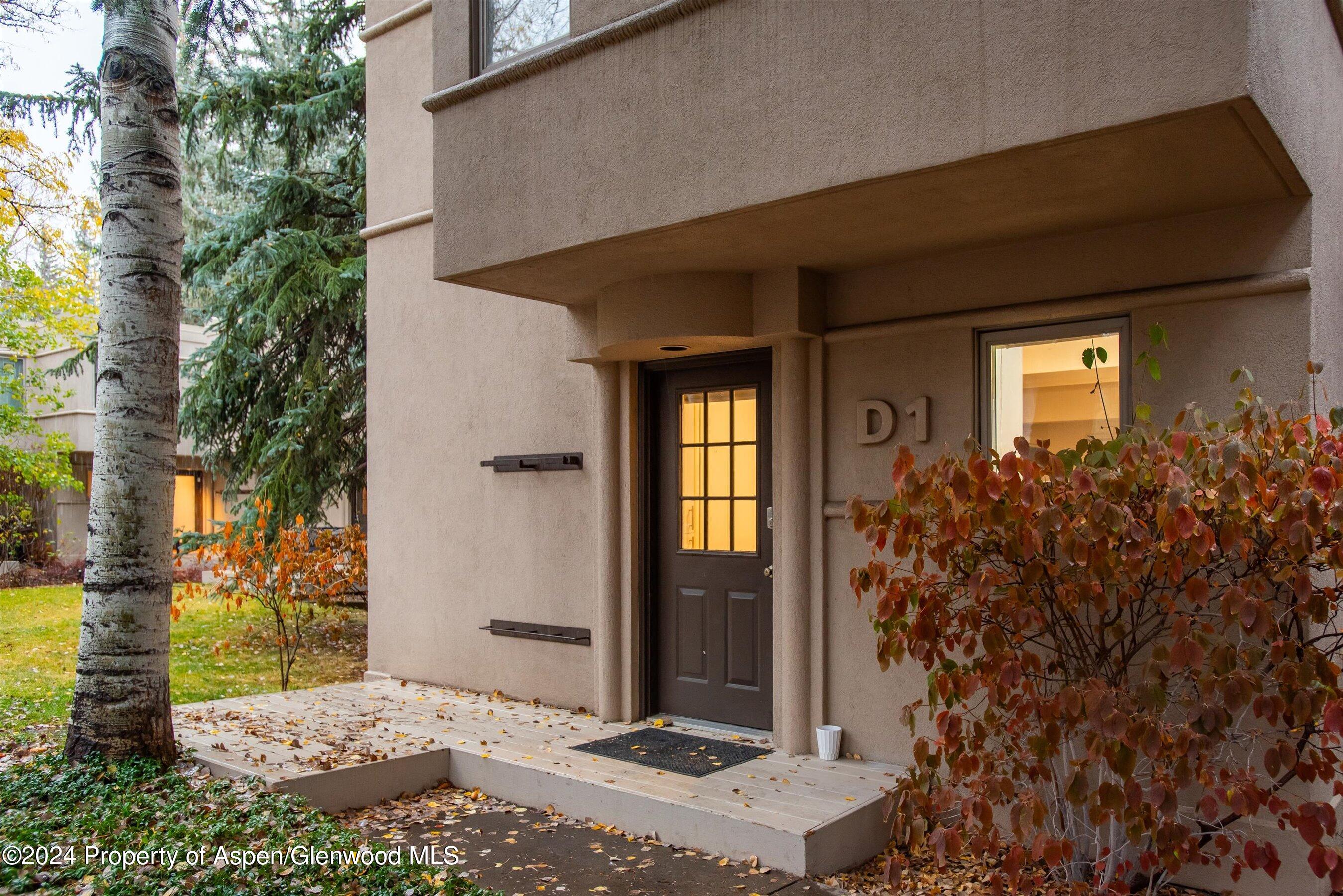 814 West Bleeker Street, Unit D1 Aspen, CO 81611 - Photo 1 of 22 a couple of potted plants in front of door