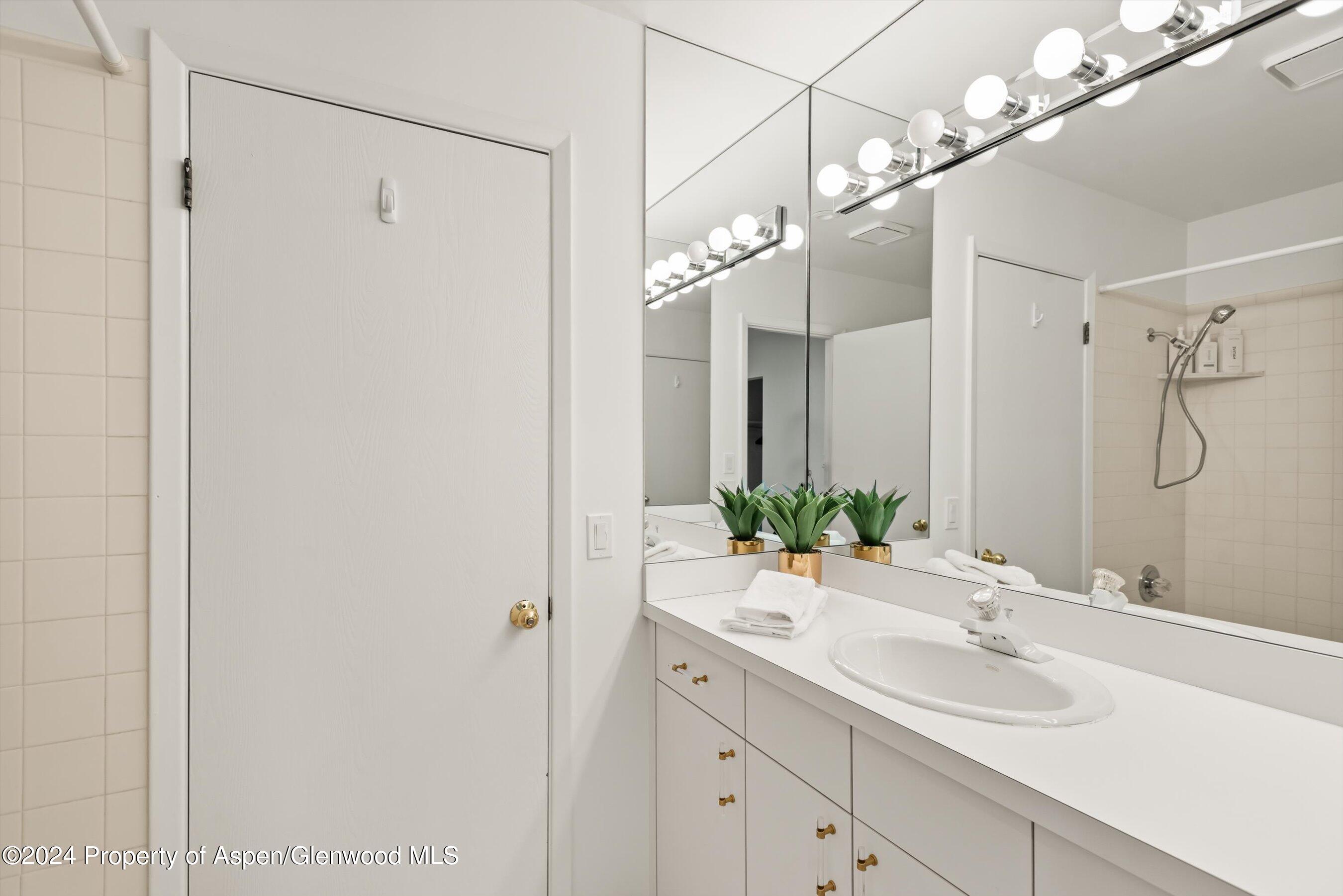 814 West Bleeker Street, Unit D1 Aspen, CO 81611 - Photo 15 of 22 a bathroom with a sink vanity granite and a mirror