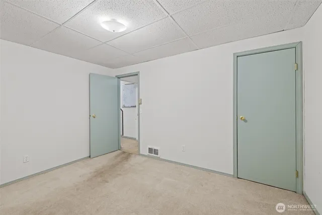 an empty room with an entryway