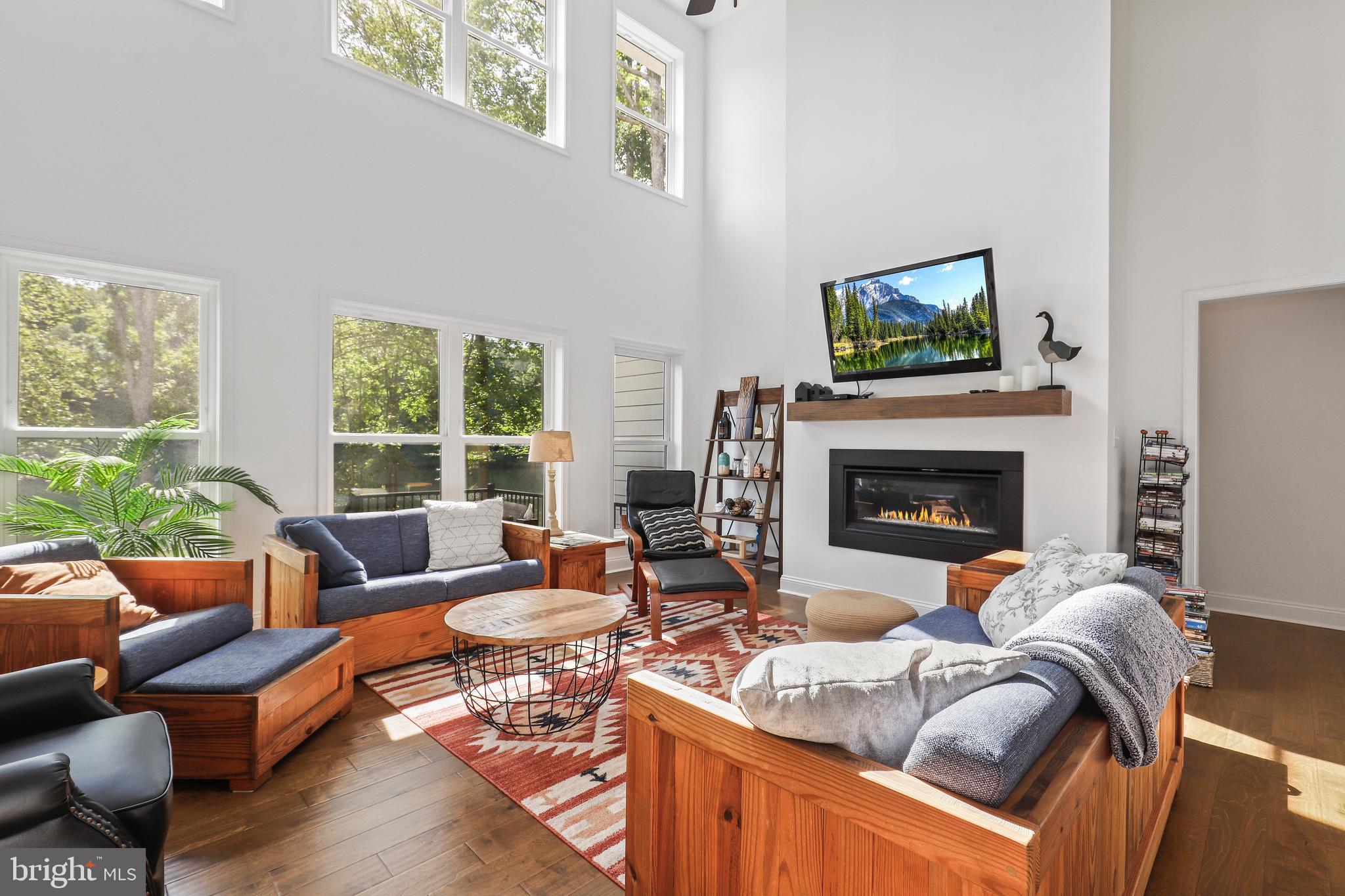 225 Raven Road Bumpass, VA 23024 - Photo 18 of 46 a living room with furniture a flat screen tv and a fireplace