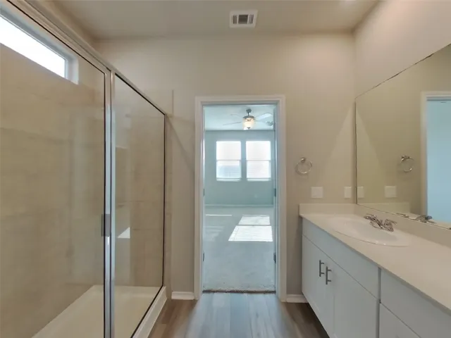 an empty room with a window